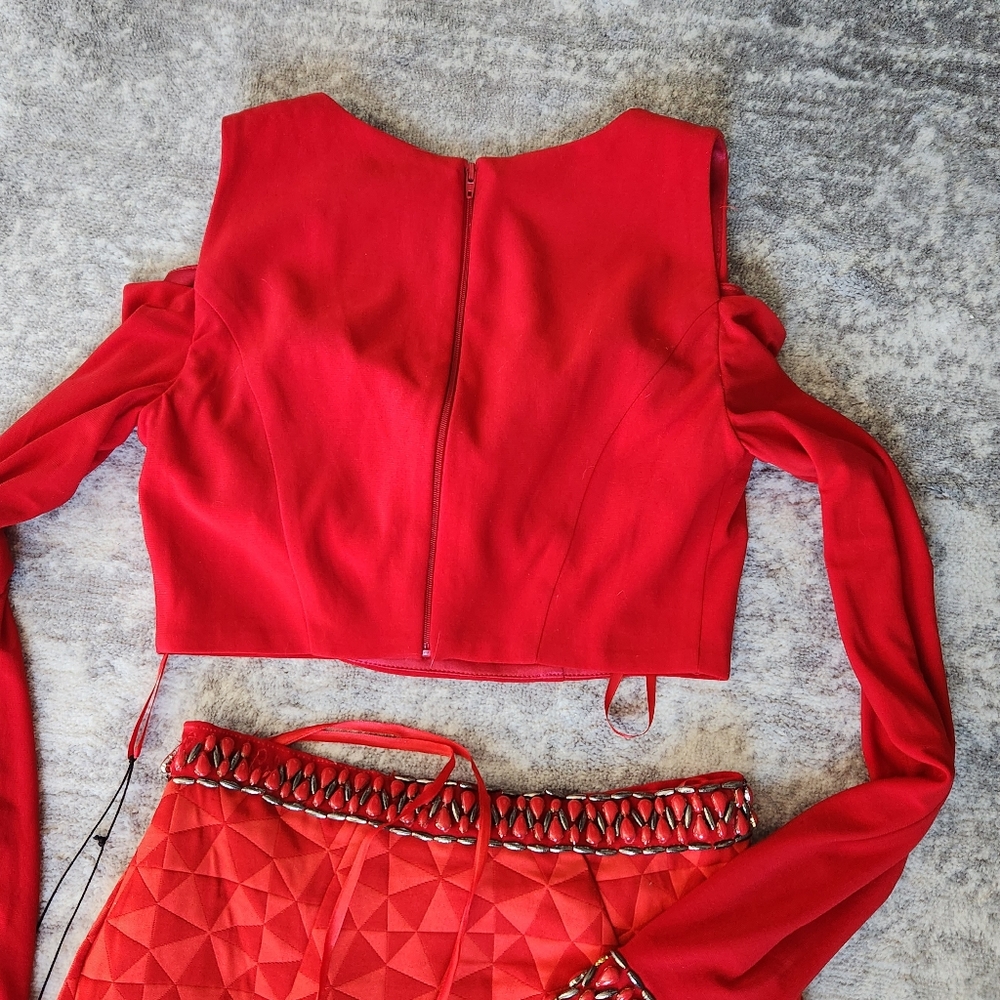 Mac Duggal Red Two Piece Mermaid Gown Size 2 NWT - Picture 10 of 12